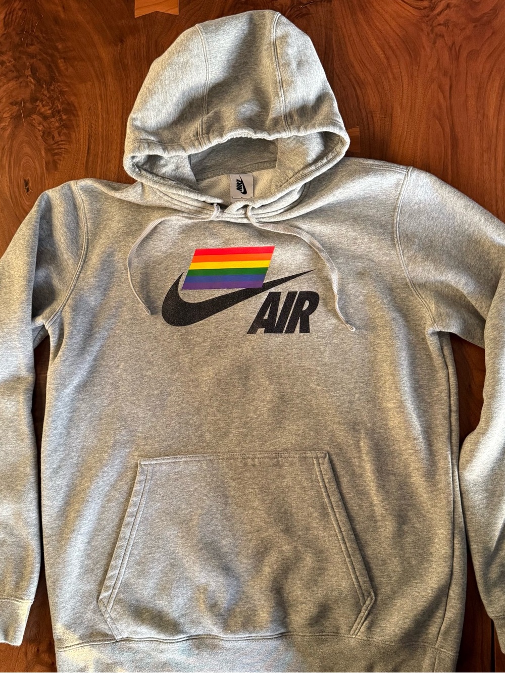 Nike Men’s Grey Hoodie with Pride flag logo - medium